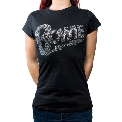 Tricou Oficial Damă David Bowie Flash Logo (cu Cristale aplicate)