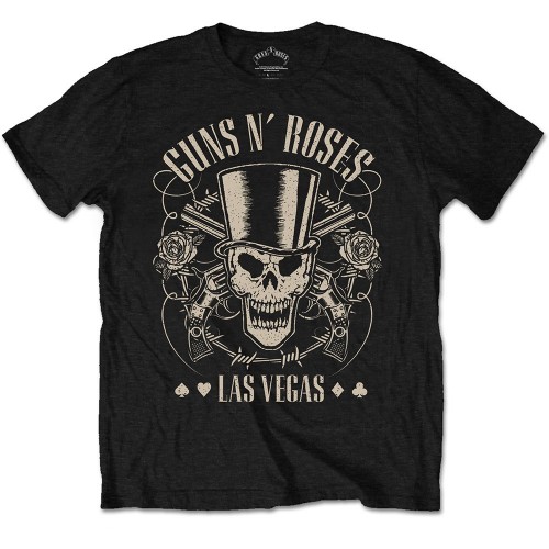 Tricou Oficial Guns N' Roses Top Hat, Skull & Pistols Las Vegas