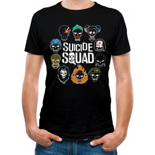 Tricou Oficial Suicide Squad Logo And Icons