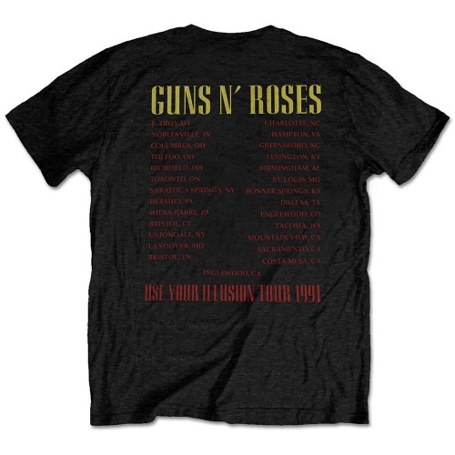 Guns N&#039; Roses Unisex Tee: Skull Circle (Back Print)