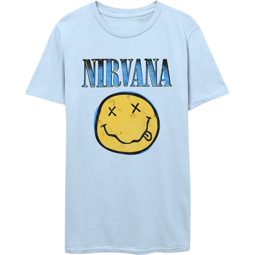 Tricou Nirvana Xerox Smiley Blue