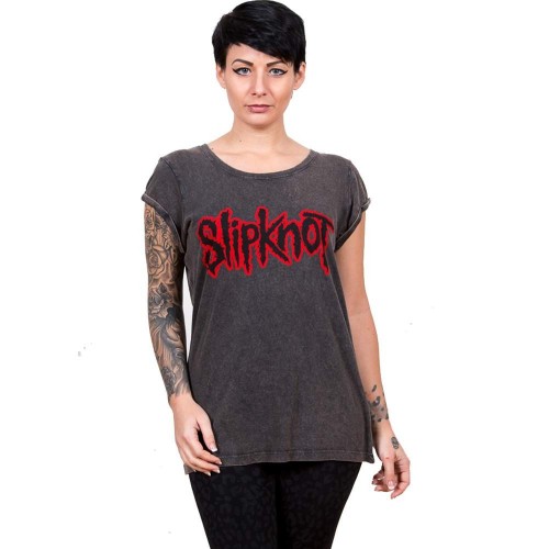 Slipknot Ladies Tee: Logo (Burn Out)