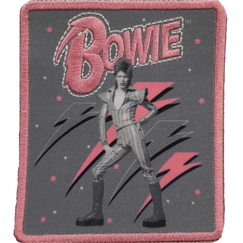 Patch David Bowie Pink Flash Woven Logo