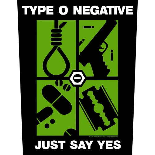 Back Patch Oficial Type O Negative Just Say Yes