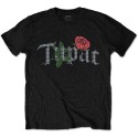 Tricou Tupac Rose Logo (cu Cristale aplicate)
