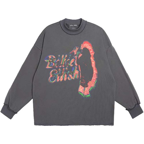 Tricou mânecă lungă Billie Eilish Neon Silhouette