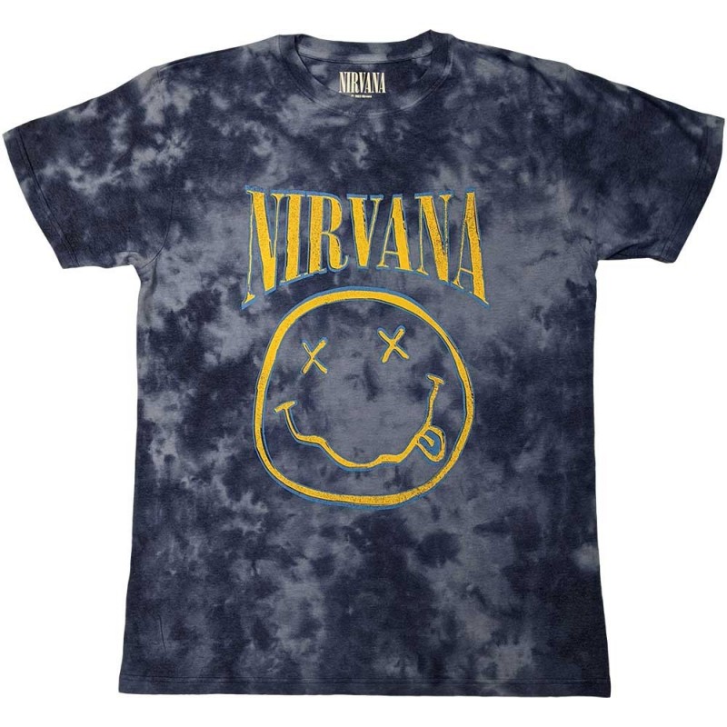 Tricou Nirvana Smiley Blue Stroke
