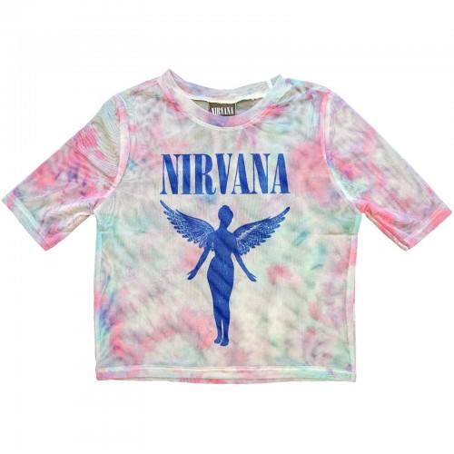 Tricou Damă Crop Top Plasă Nirvana Angelic Blue Mono
