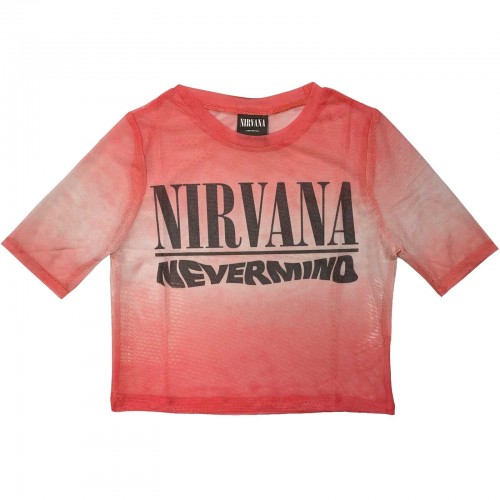 Tricou Damă Crop Top Plasă Nirvana Nevermind Wavy Logo