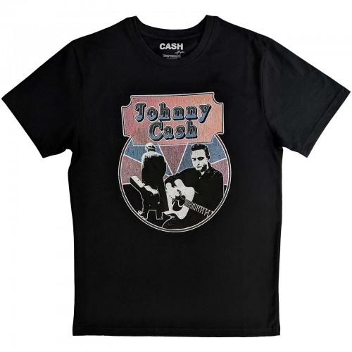 Tricou Oficial Johnny Cash Walking Guitar & Front On