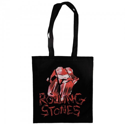Geantă Tote Bag The Rolling Stones Hackney Diamonds Cracked Glass Tongue
